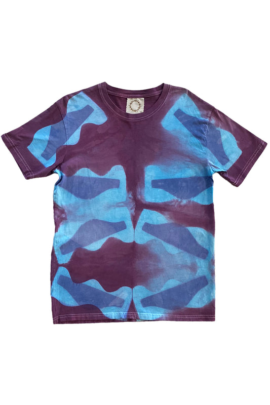 KB x Alquimie Studio Dyed T-Shirt - Shibori Wave - Purple & Blue - Medium