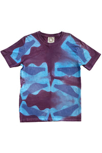 KB x Alquimie Studio Dyed T-Shirt - Shibori Wave - Purple & Blue - Unisex M