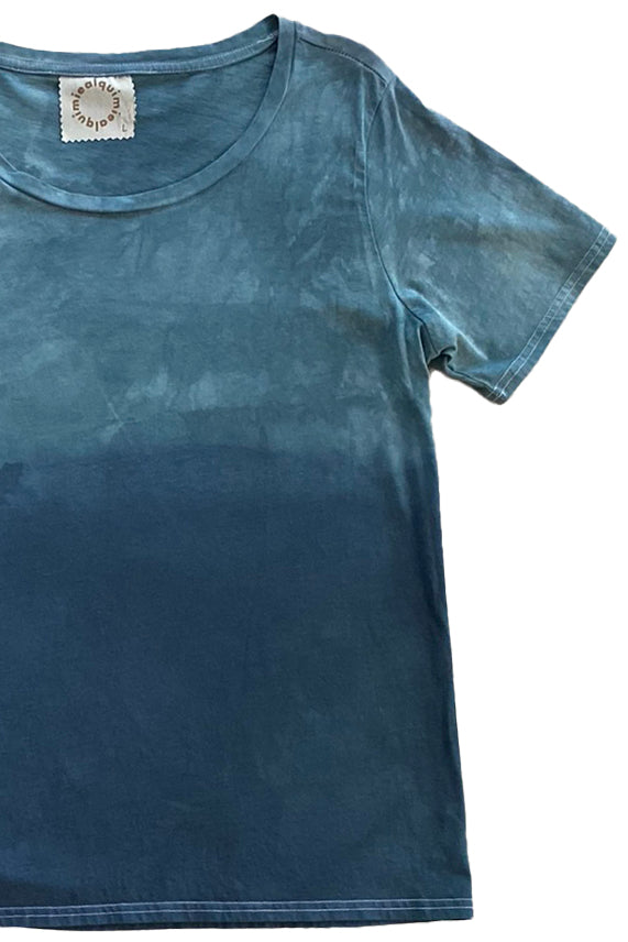 KB x Alquimie Studio Dyed T-Shirt - Ombre - Shades of Blue - Women's L