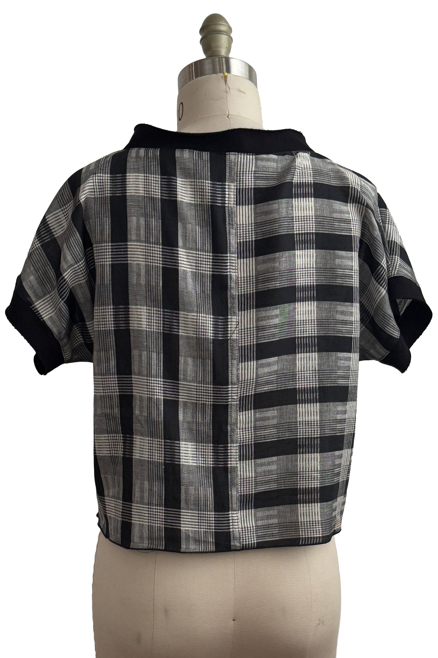 Jen Top | Organic Cotton | Plaid | Black, White & Grey | Small