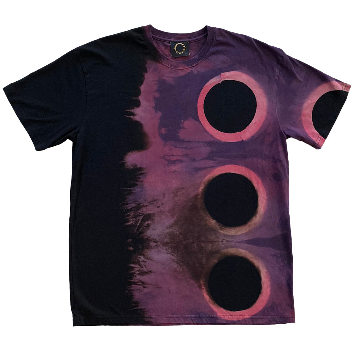 KB x Alquimie Studio Dyed T-Shirt - Shibori Circle - Black, Purple & Pink Circle - Unisex XL