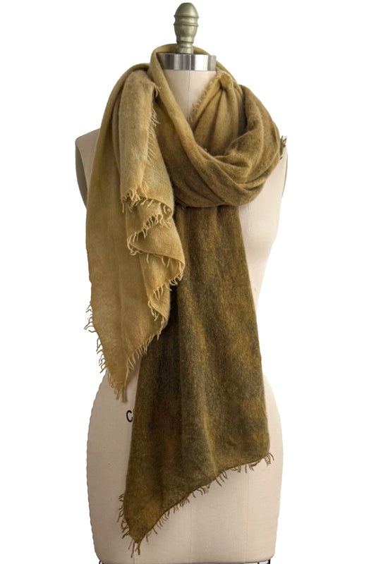 Shawl | Cashmere | Ombre Dyed | Gold & Bronze