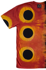 Load image into Gallery viewer, KB x Alquimie Studio Dyed T-Shirt - Shibori Circle - Black, Orange &amp; Yellow - Unisex XL
