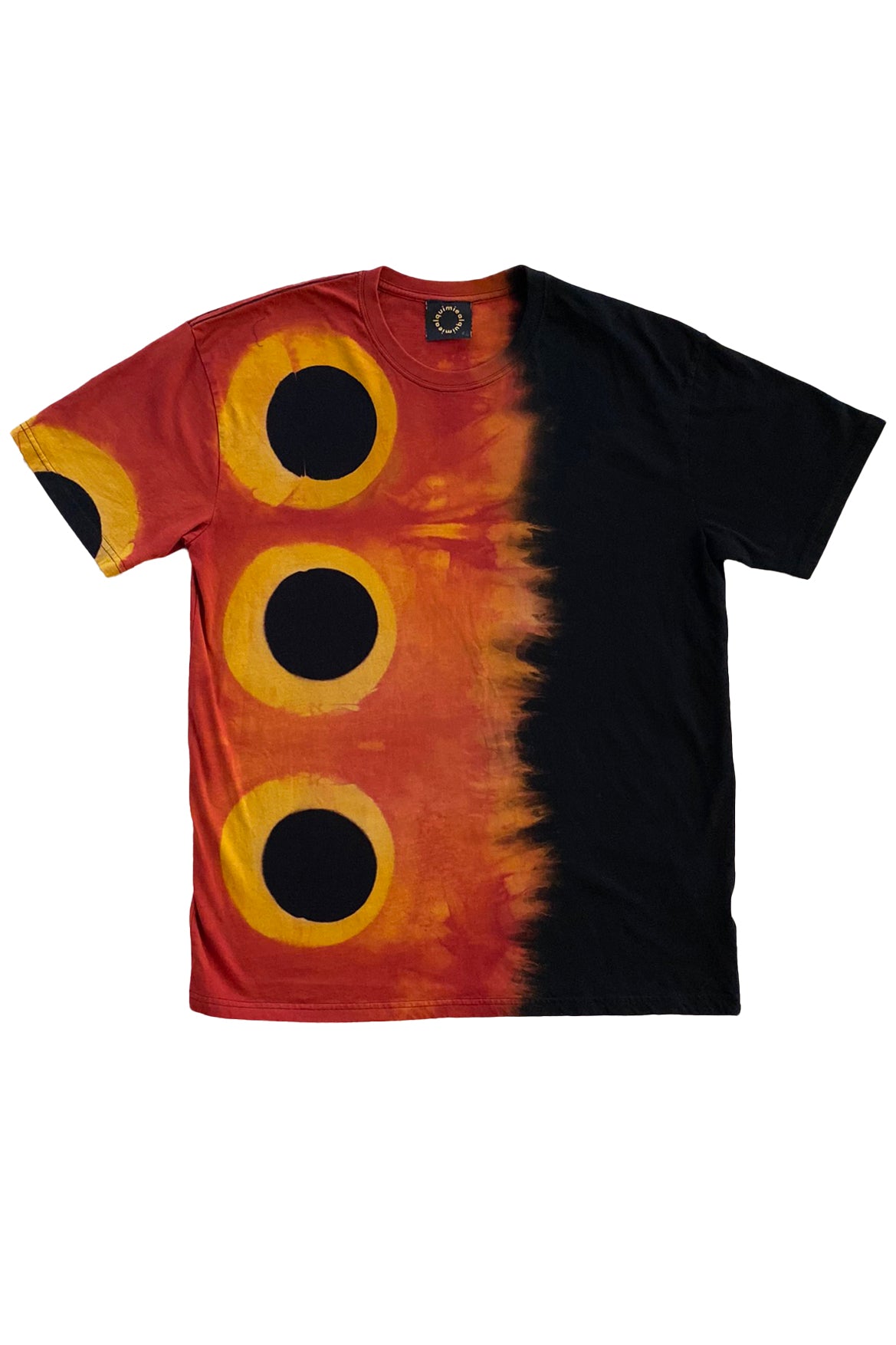 KB x Alquimie Studio Dyed T-Shirt - Shibori Circle - Black, Orange & Yellow - Unisex XL