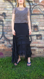 Load image into Gallery viewer, Jen Crop Top w/ Ombre Dye - Black &amp; Teal - M/L
