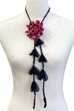 Load image into Gallery viewer, Scrap Rope Lariat w/ Kanzashi Bolo - Large
