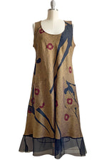 Load image into Gallery viewer, Emilia Dress w/ Poppy Print - Heathered Gold - M
