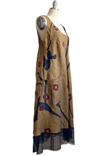 Load image into Gallery viewer, Emilia Dress w/ Poppy Print - Heathered Gold - M
