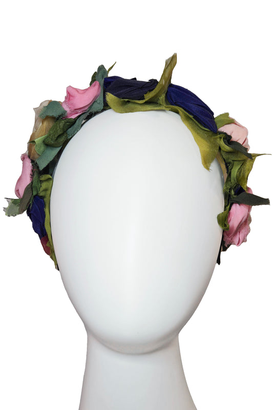 Flower Headband - Pink & Navy