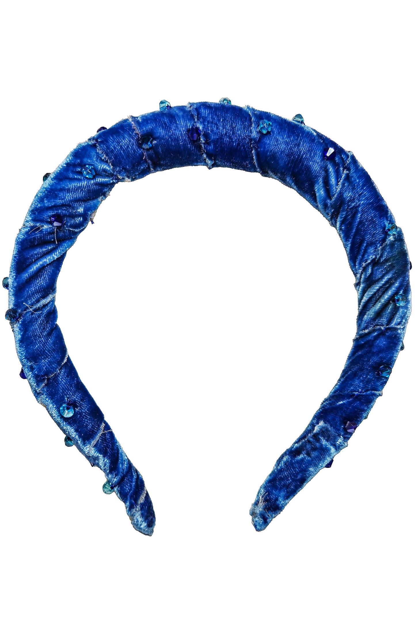 Wrapped Velvet Headband - Blue