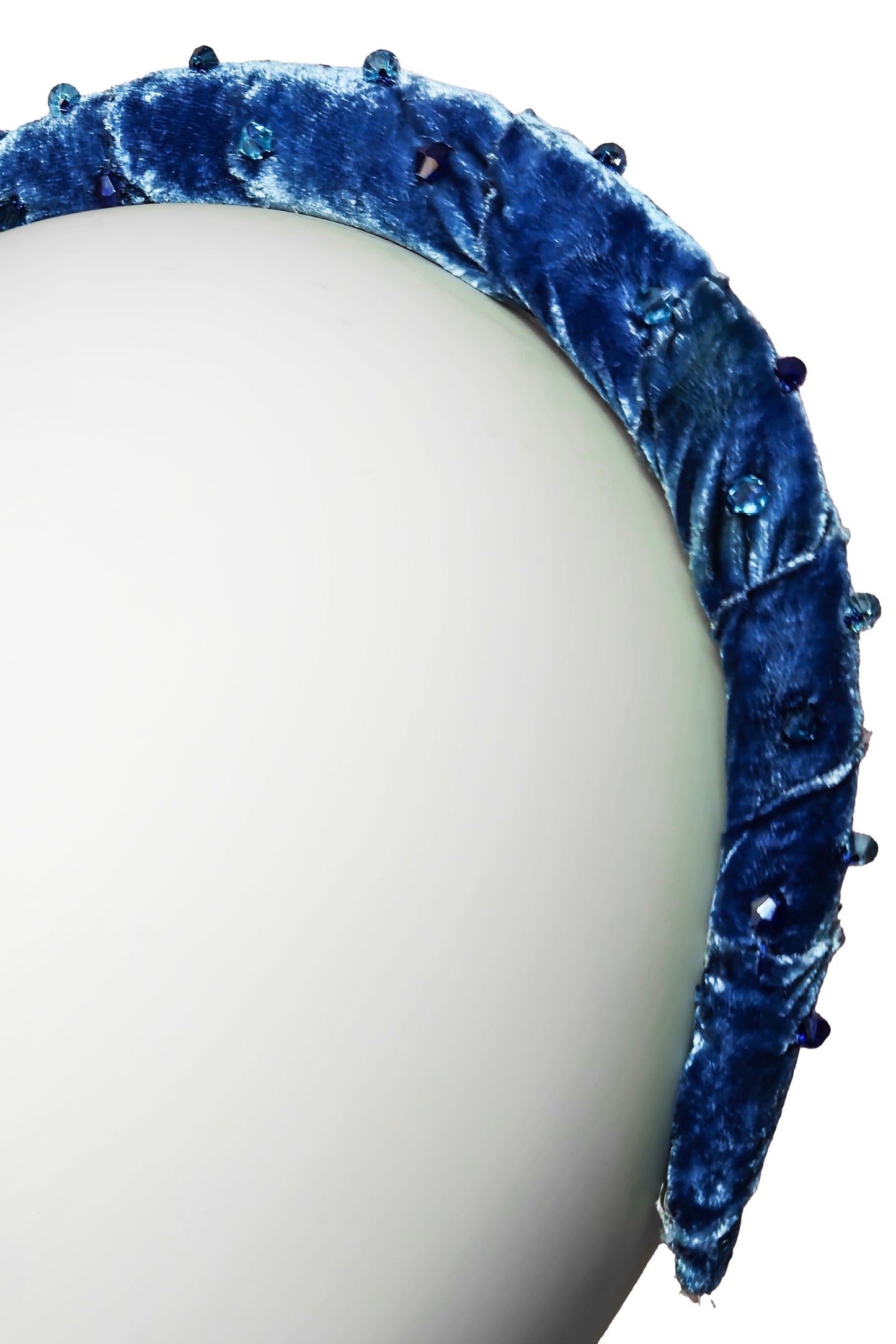 Wrapped Velvet Headband - Blue