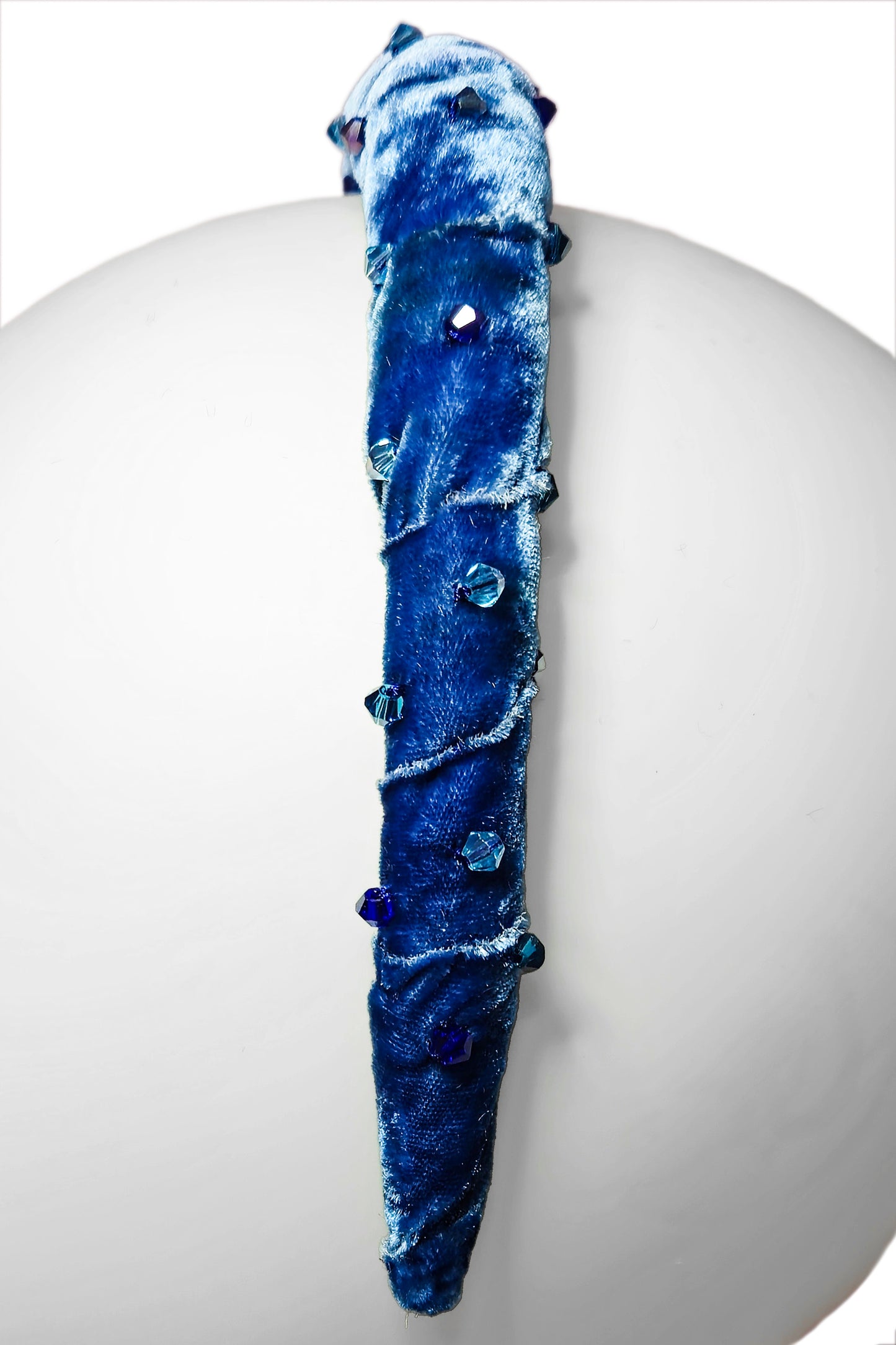 Wrapped Velvet Headband - Blue