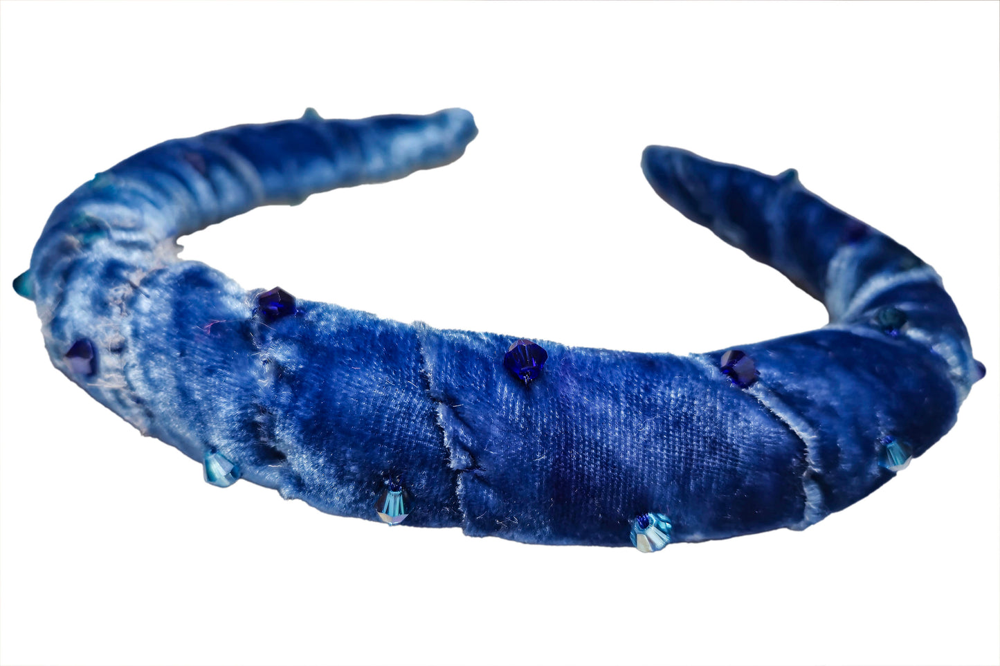 Wrapped Velvet Headband - Blue