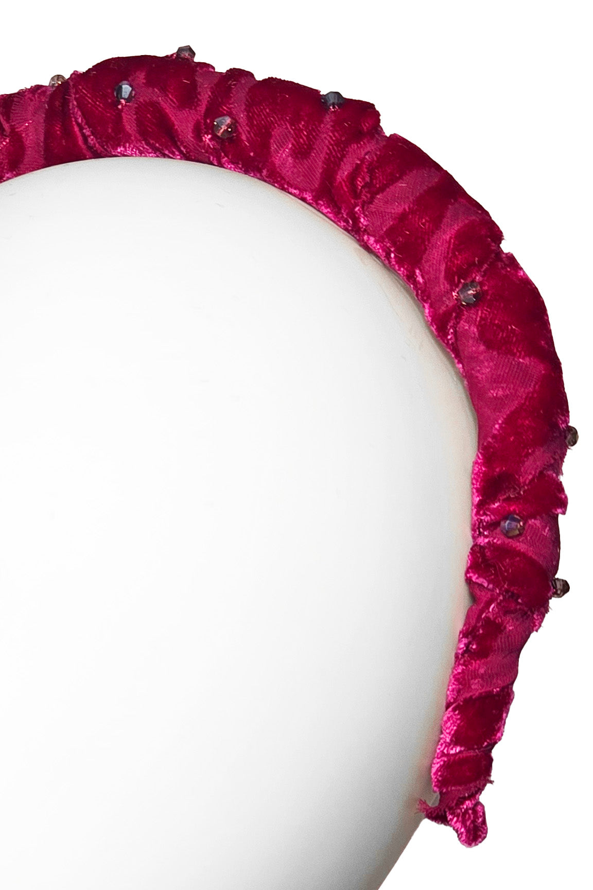 Wrapped Velvet Headband - Magenta