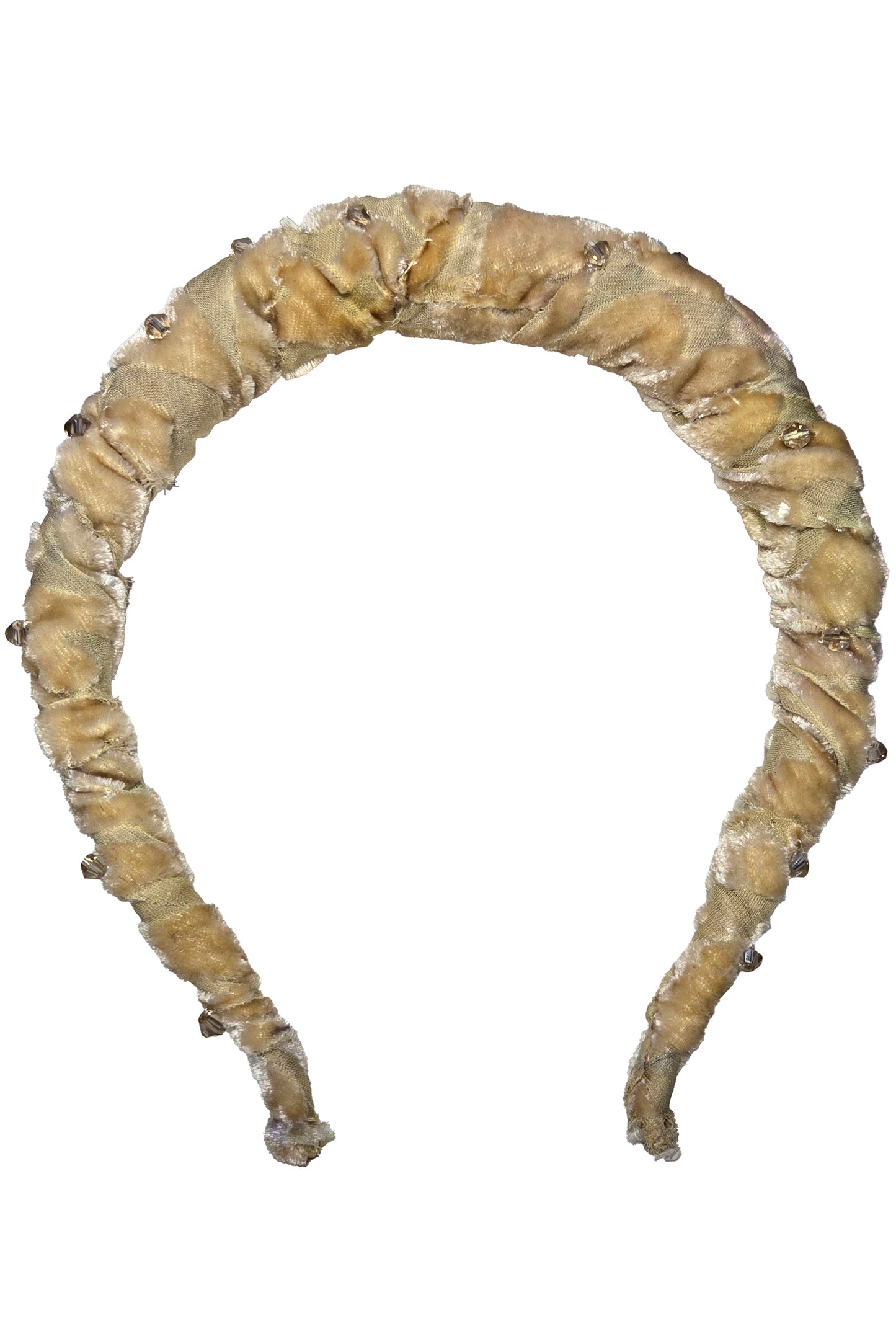 Wrapped Velvet Headband - Light Gold