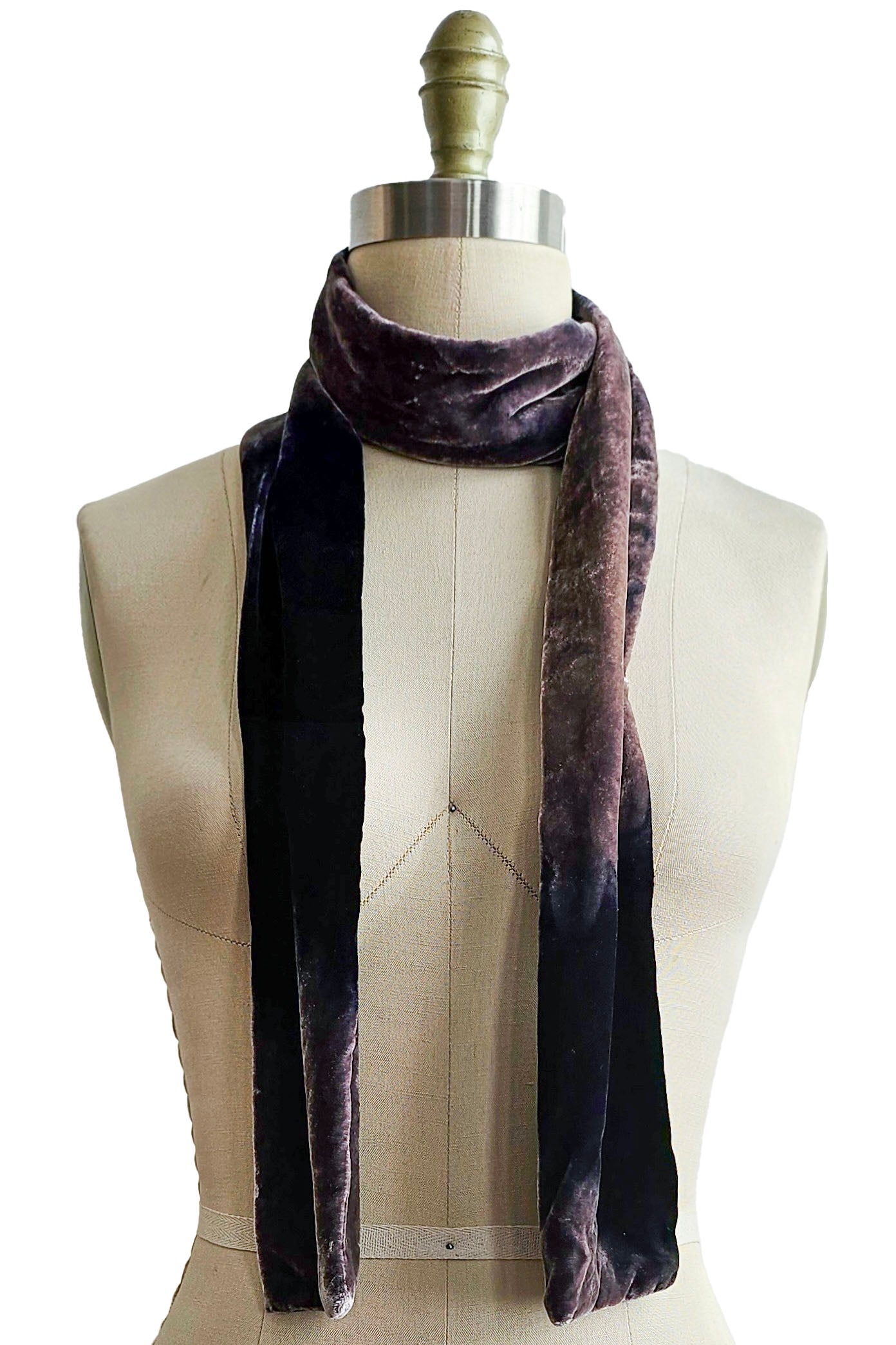 Velvet Scarf w/ Ombre Dye - Black & Natural