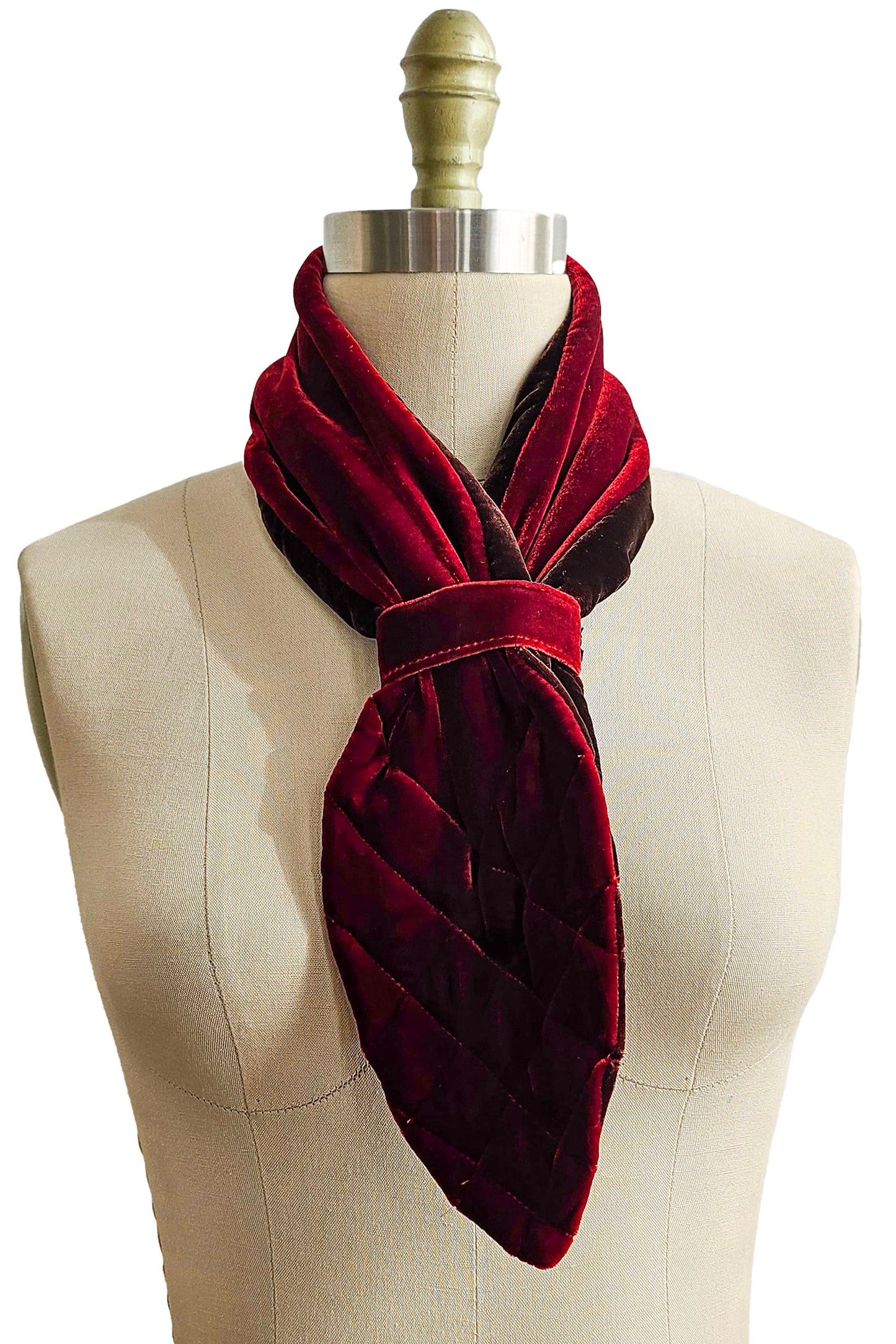 Velvet Pull-Thru Neck Scarf - Garnet