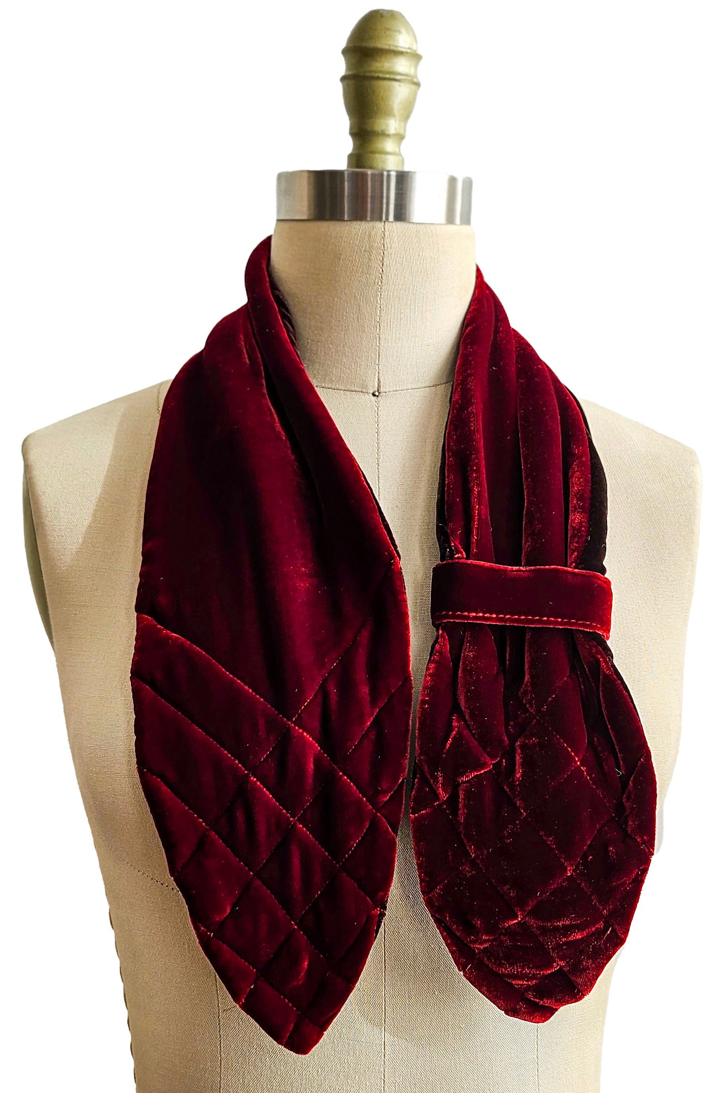 Velvet Pull-Thru Neck Scarf - Garnet