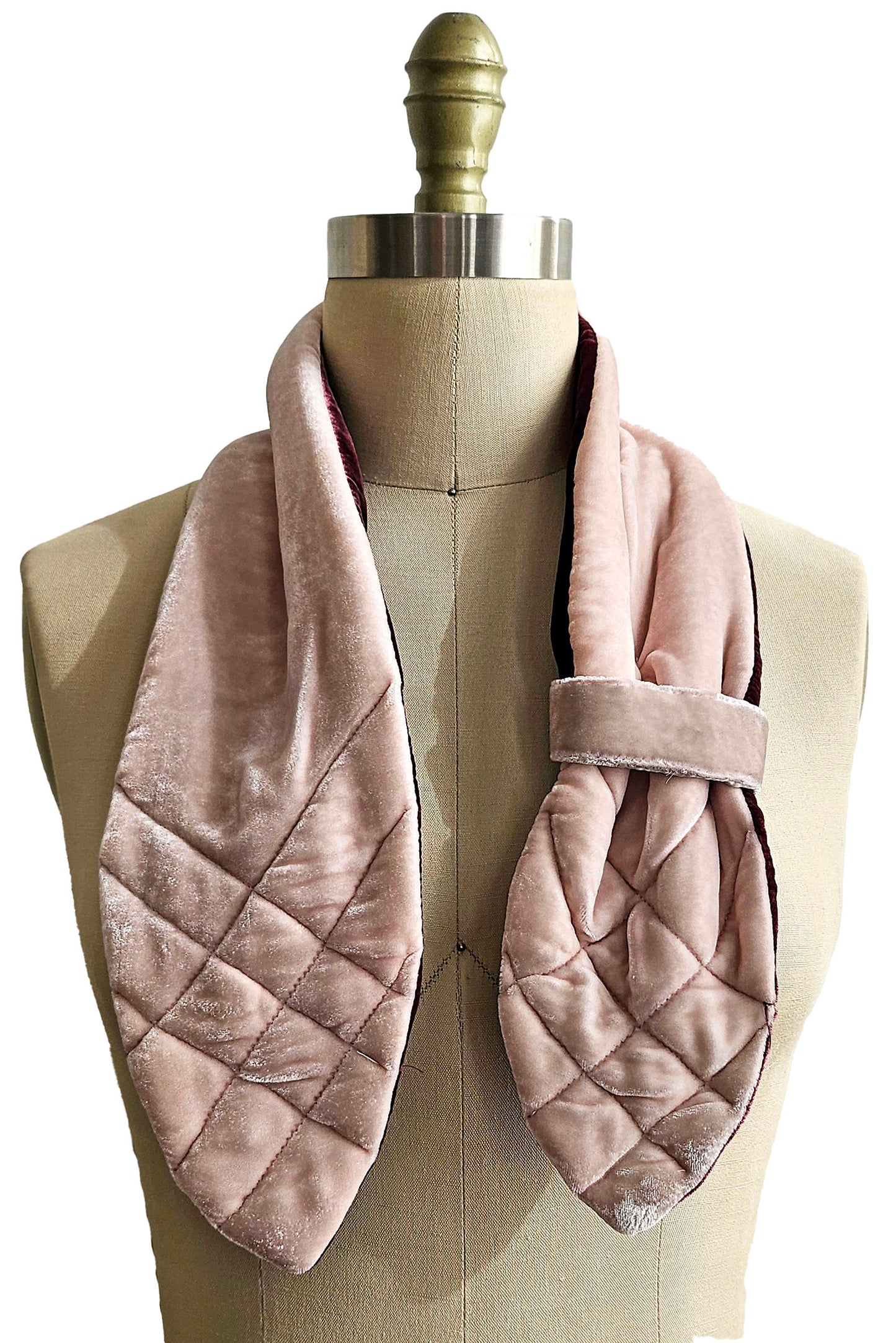 Velvet Pull-Thru Neck Scarf - Blush & Cabernet