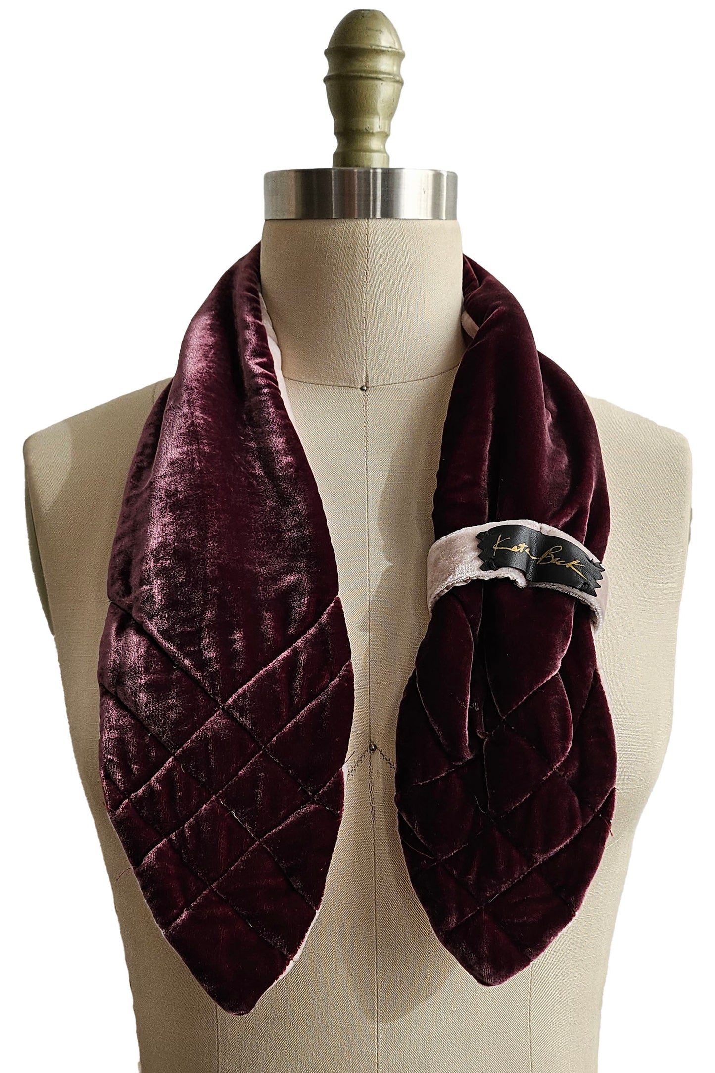 Velvet Pull-Thru Neck Scarf - Blush & Cabernet