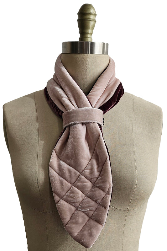 Velvet Pull-Thru Neck Scarf - Blush & Cabernet