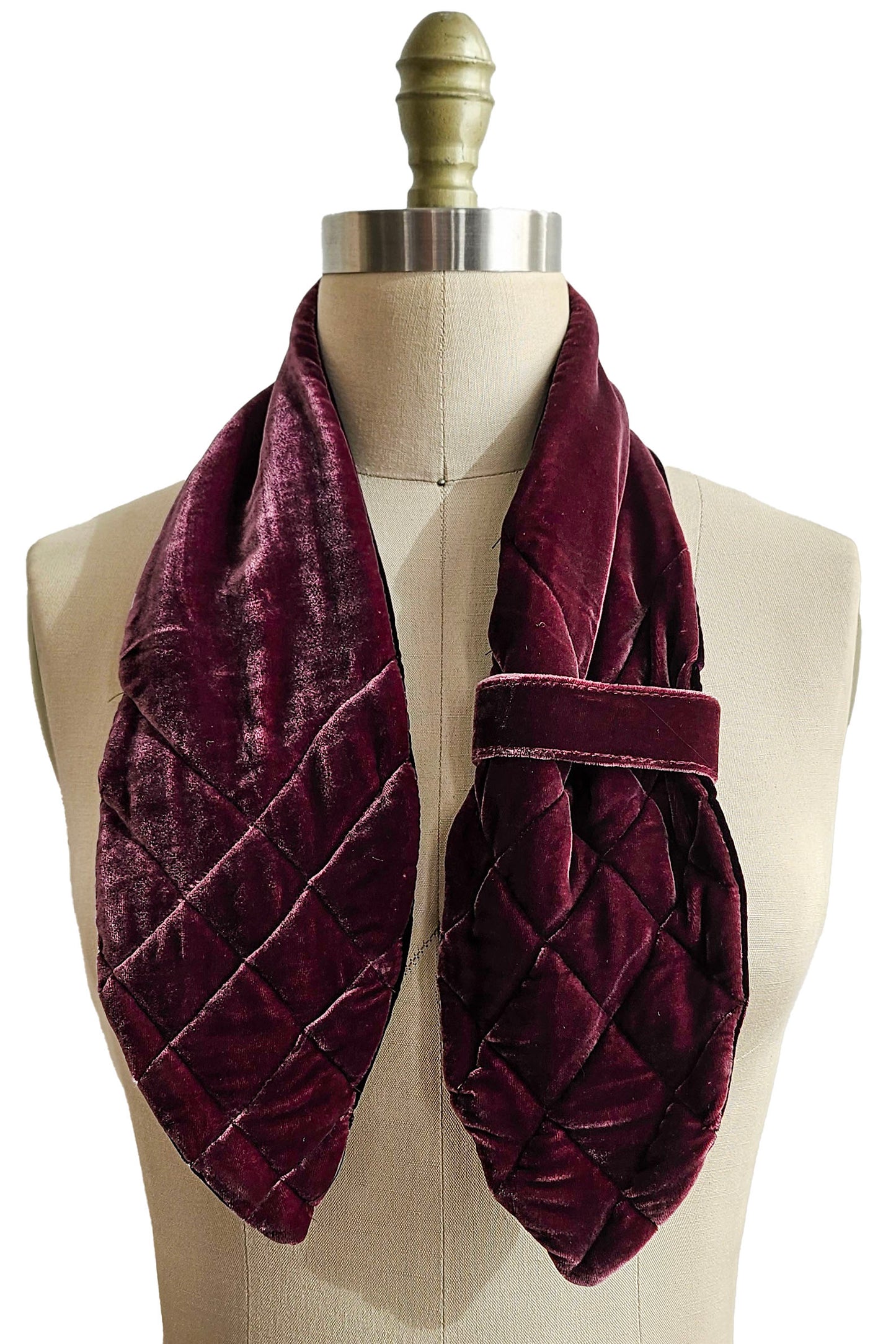 Velvet Pull-Thru Neck Scarf - Eggplant & Cabernet