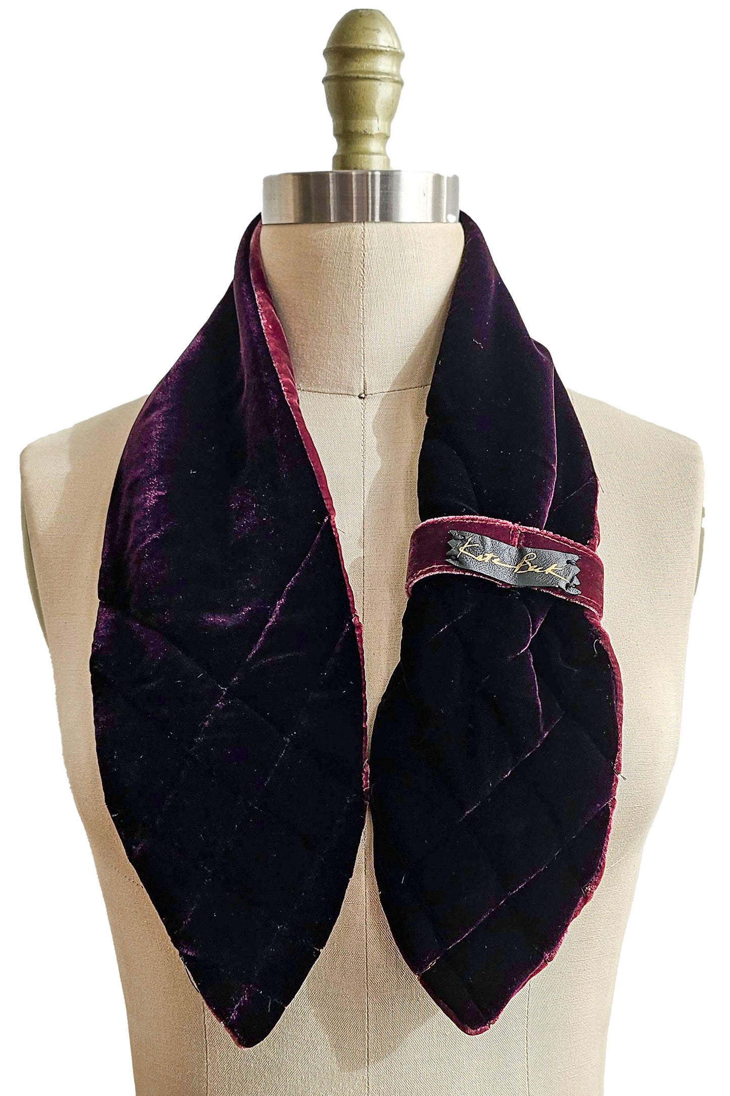 Velvet Pull-Thru Neck Scarf - Eggplant & Cabernet