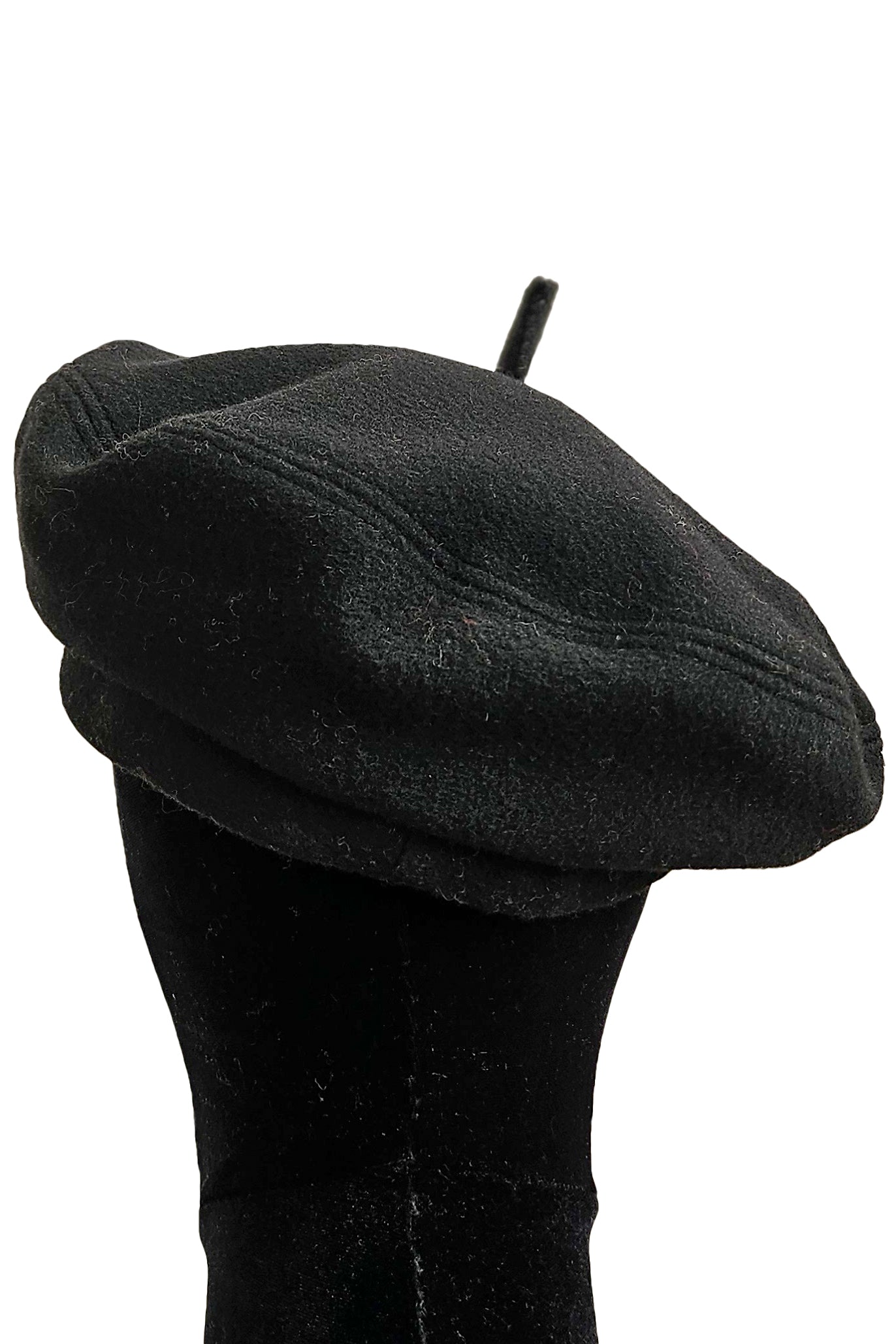 Silk Lined Beret Hat w/ Applique - Black & Orange Crawfish - Medium