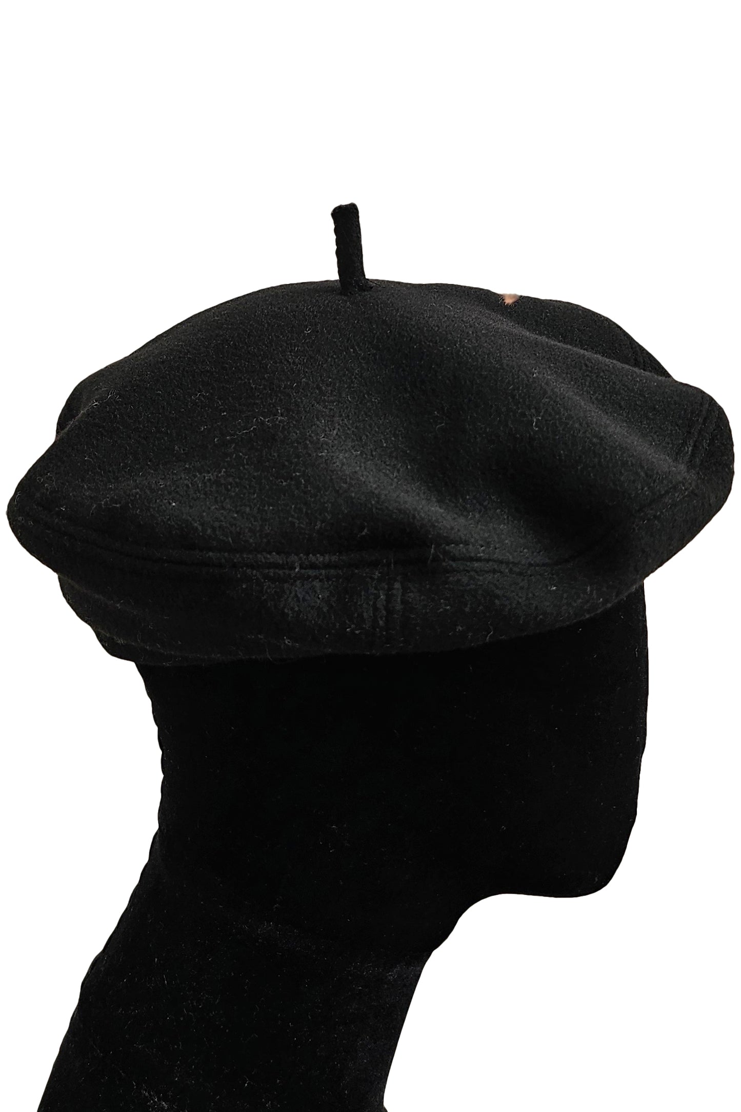 Silk Lined Beret Hat w/ Applique - Black & Grey Crawfish - Medium