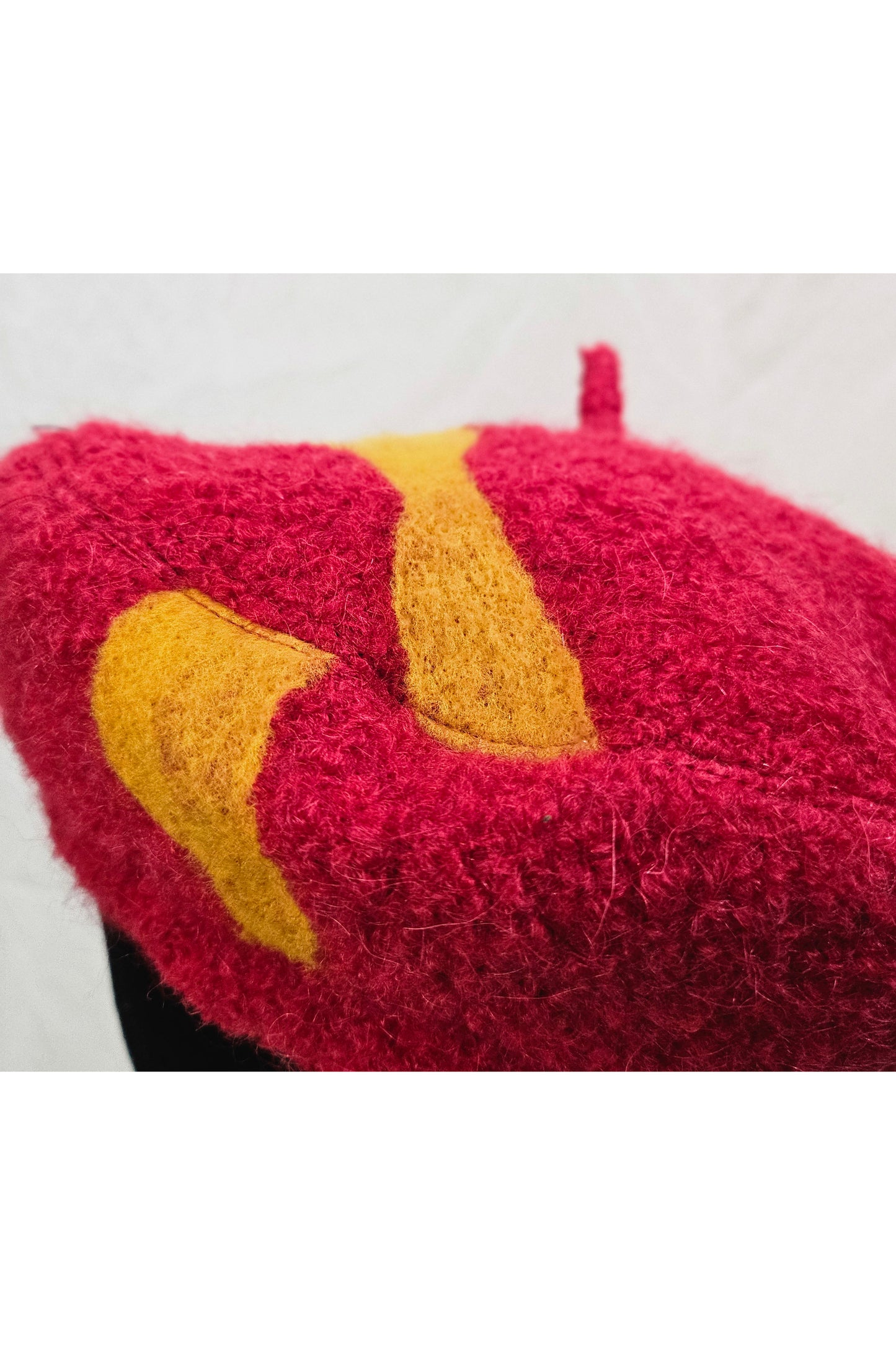 Felted Beret - Red & Yellow