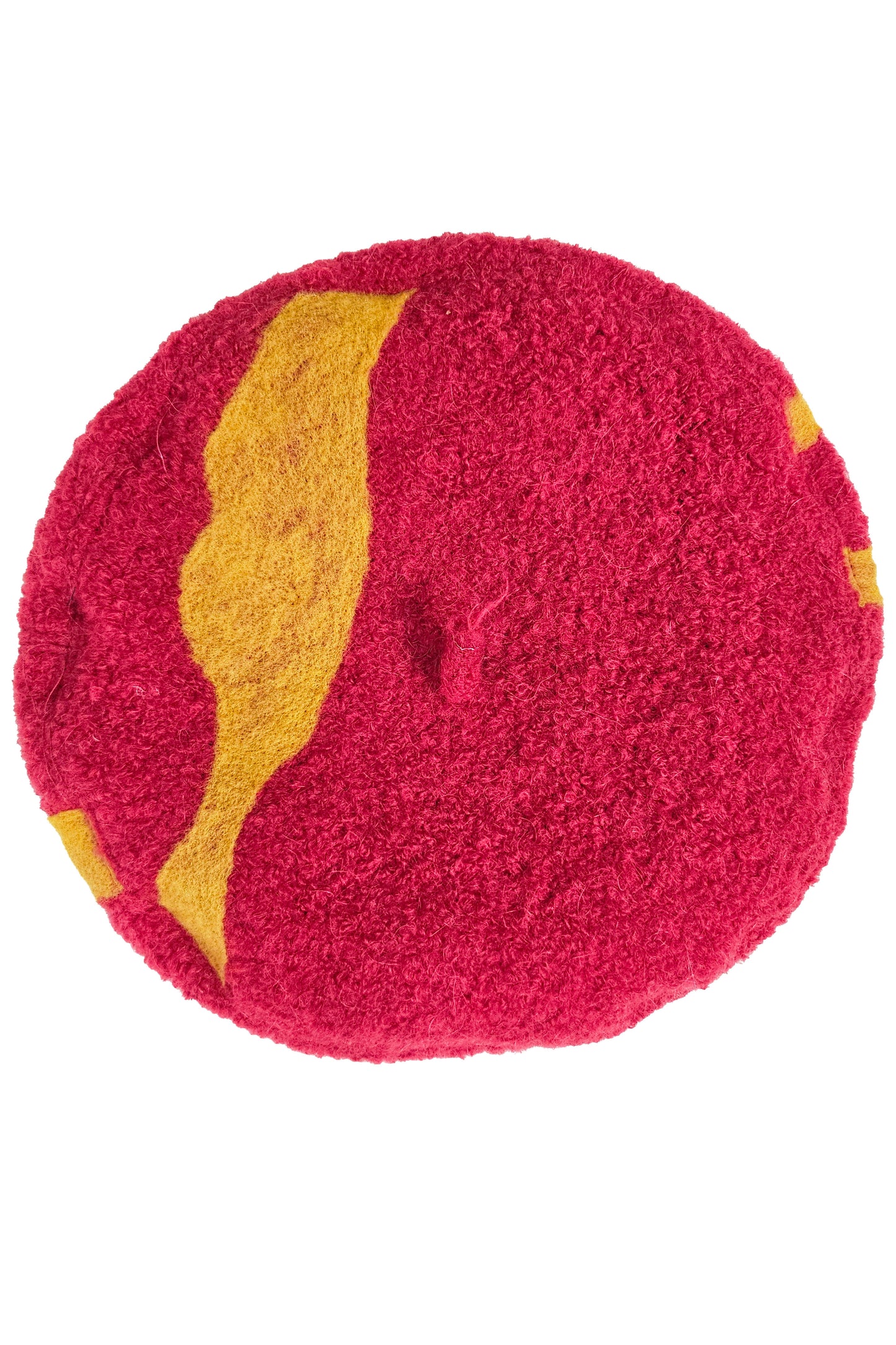 Felted Beret - Red & Yellow