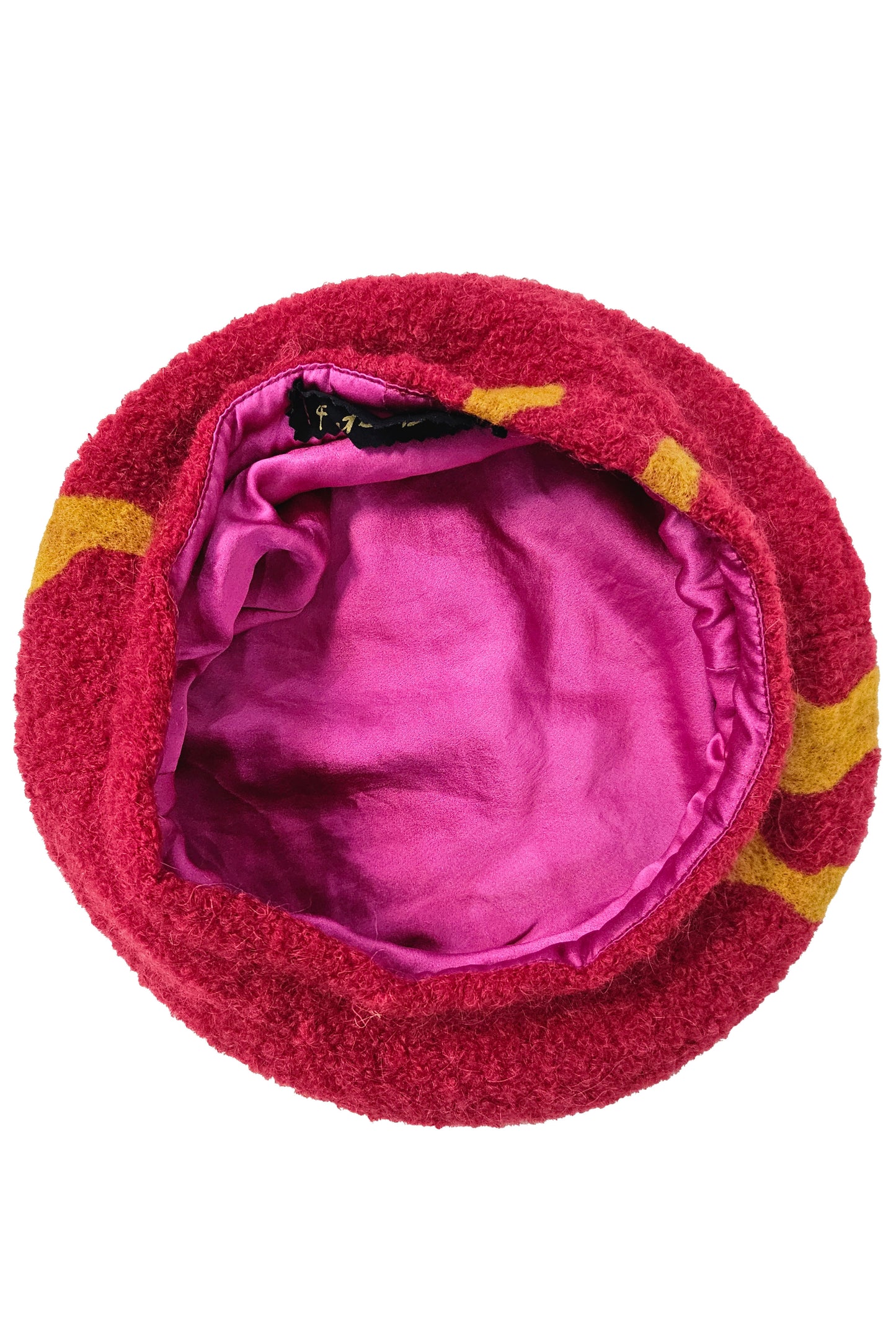 Felted Beret - Red & Yellow