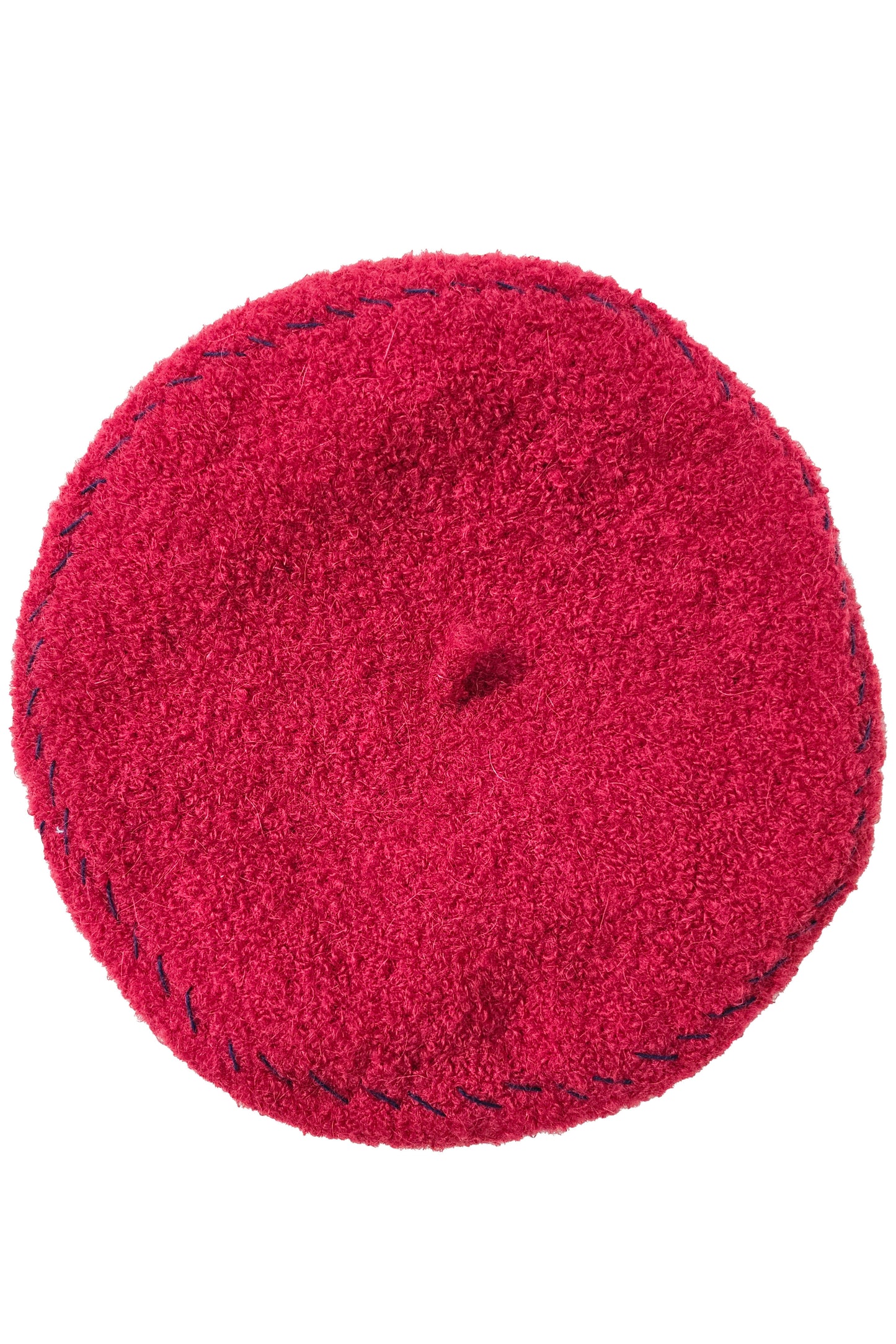 Wool Beret w/ Stitching - Red