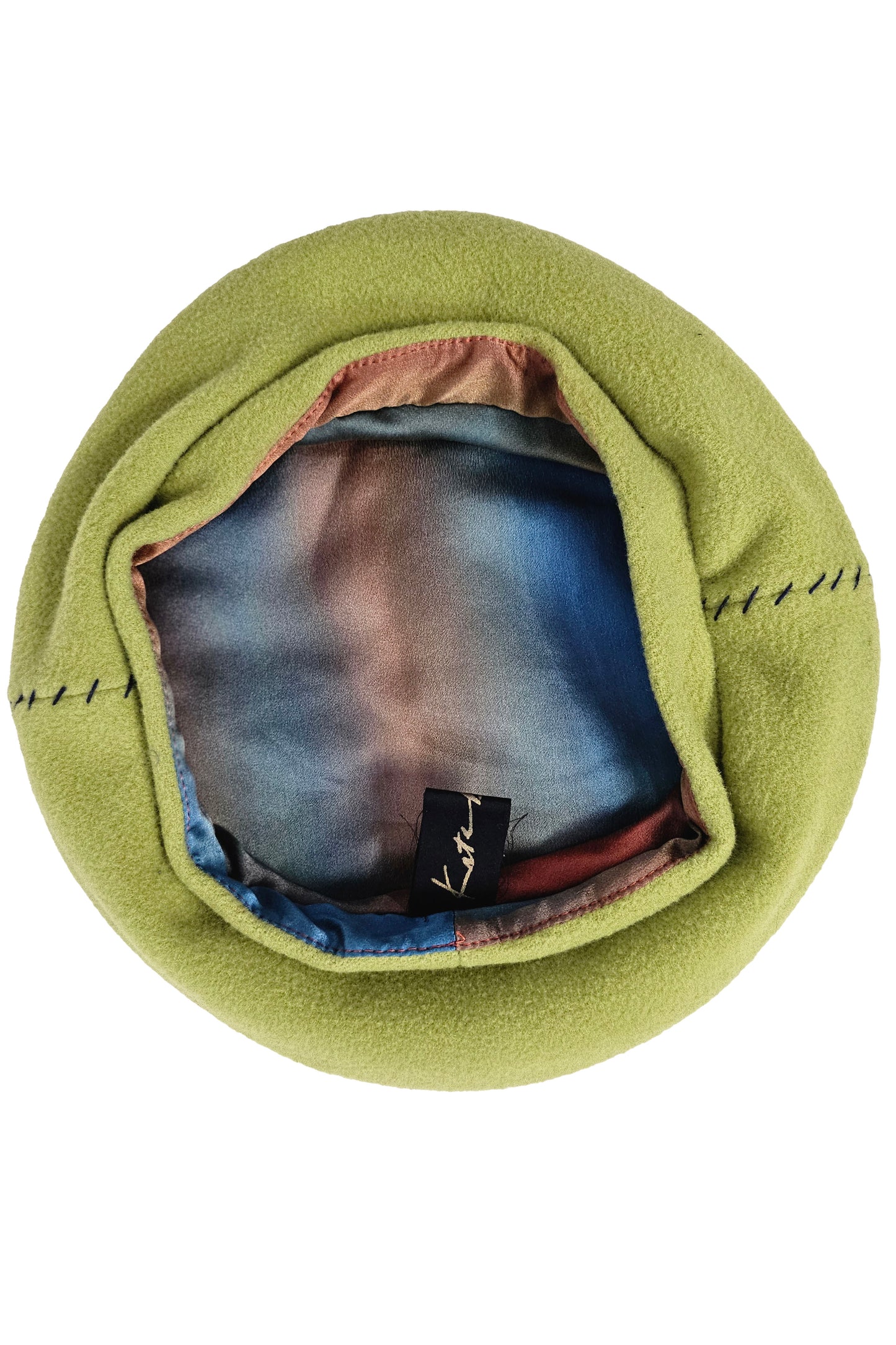 Wool Beret w/ Stitching - Green