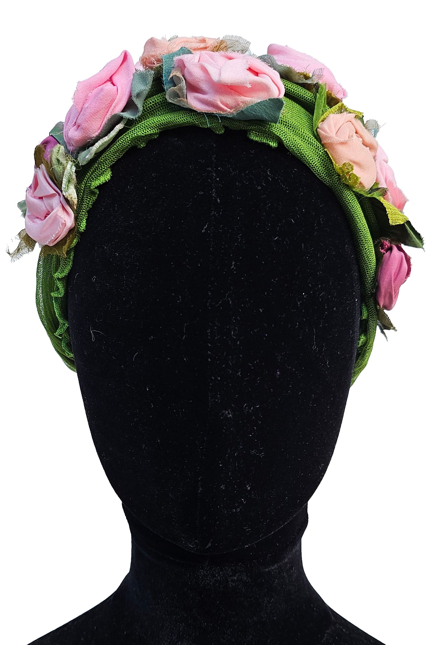 Flower Collar Headband - Green & Pink