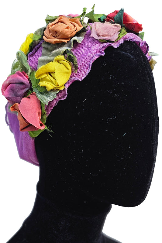 Flower Collar Headband - Purple, Yellow & Orange