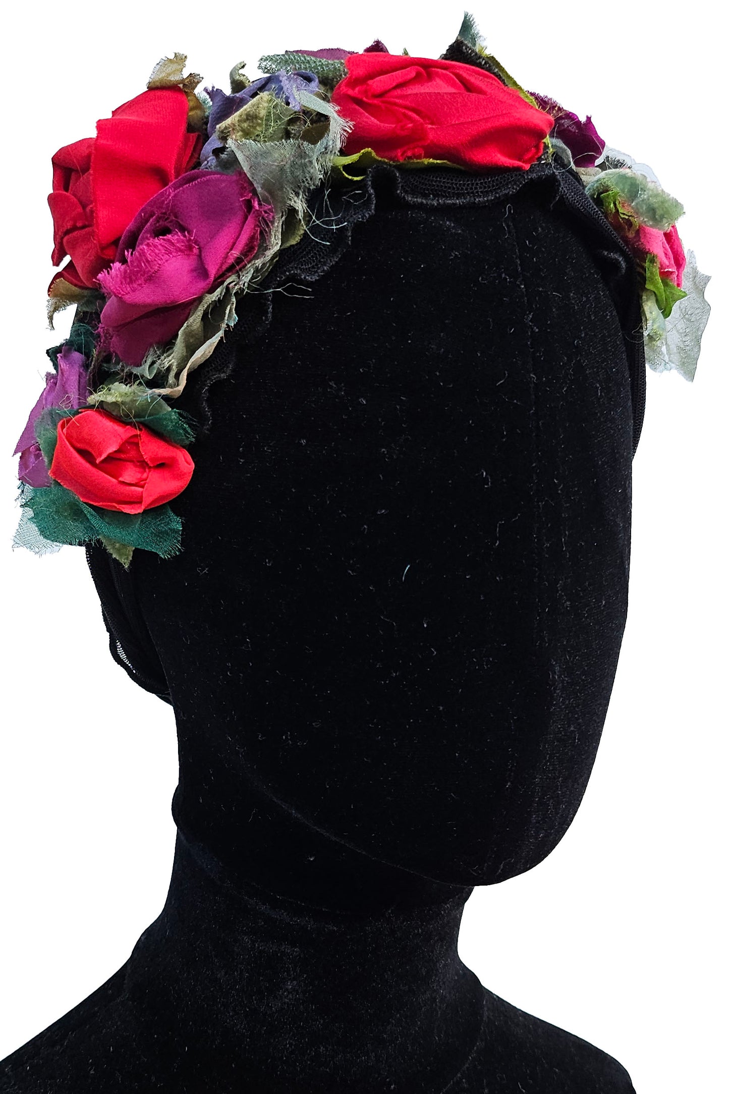 Flower Collar Headband - Black, Purple & Red