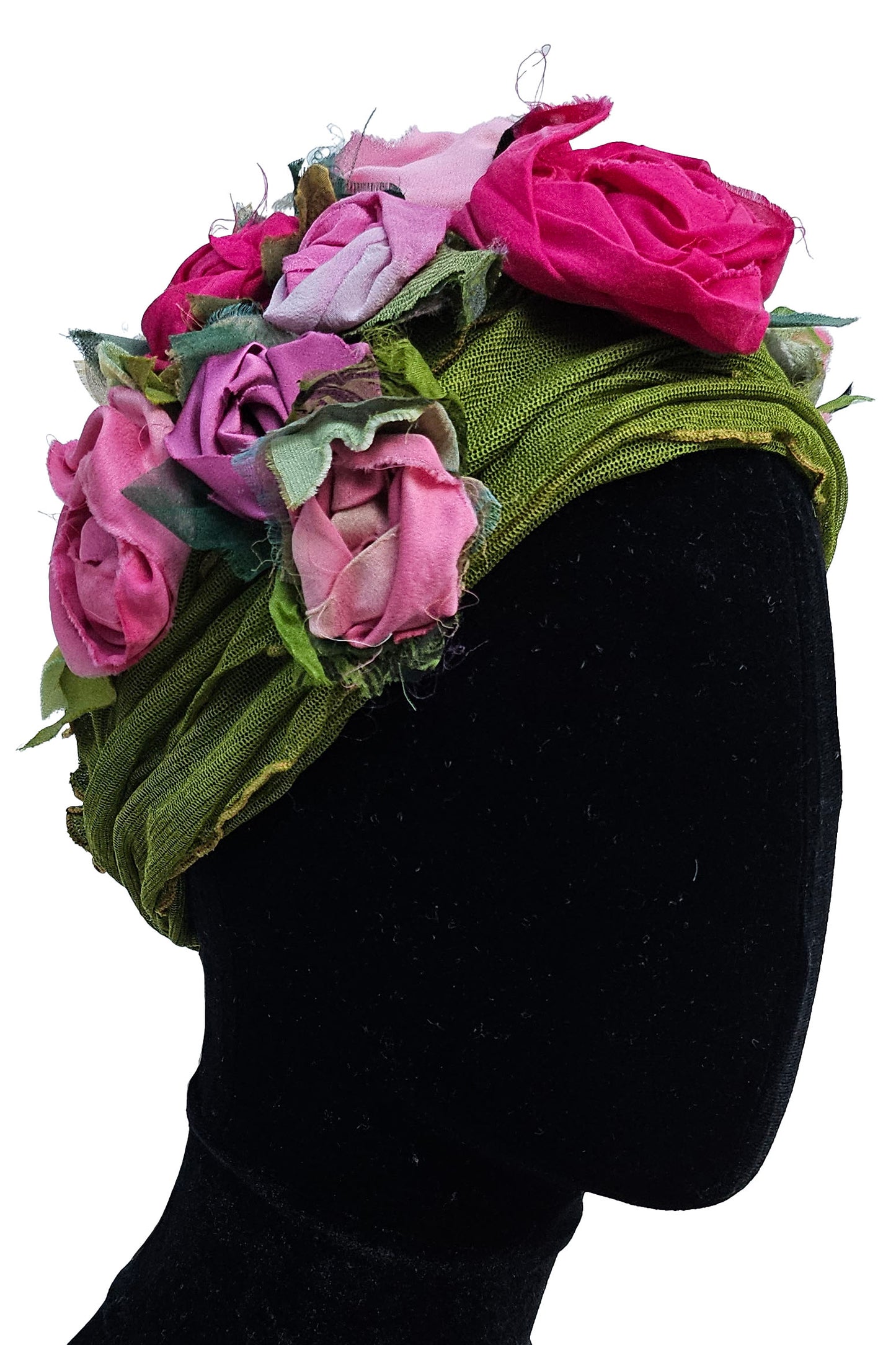 Flower Collar Headband - Green & Pink