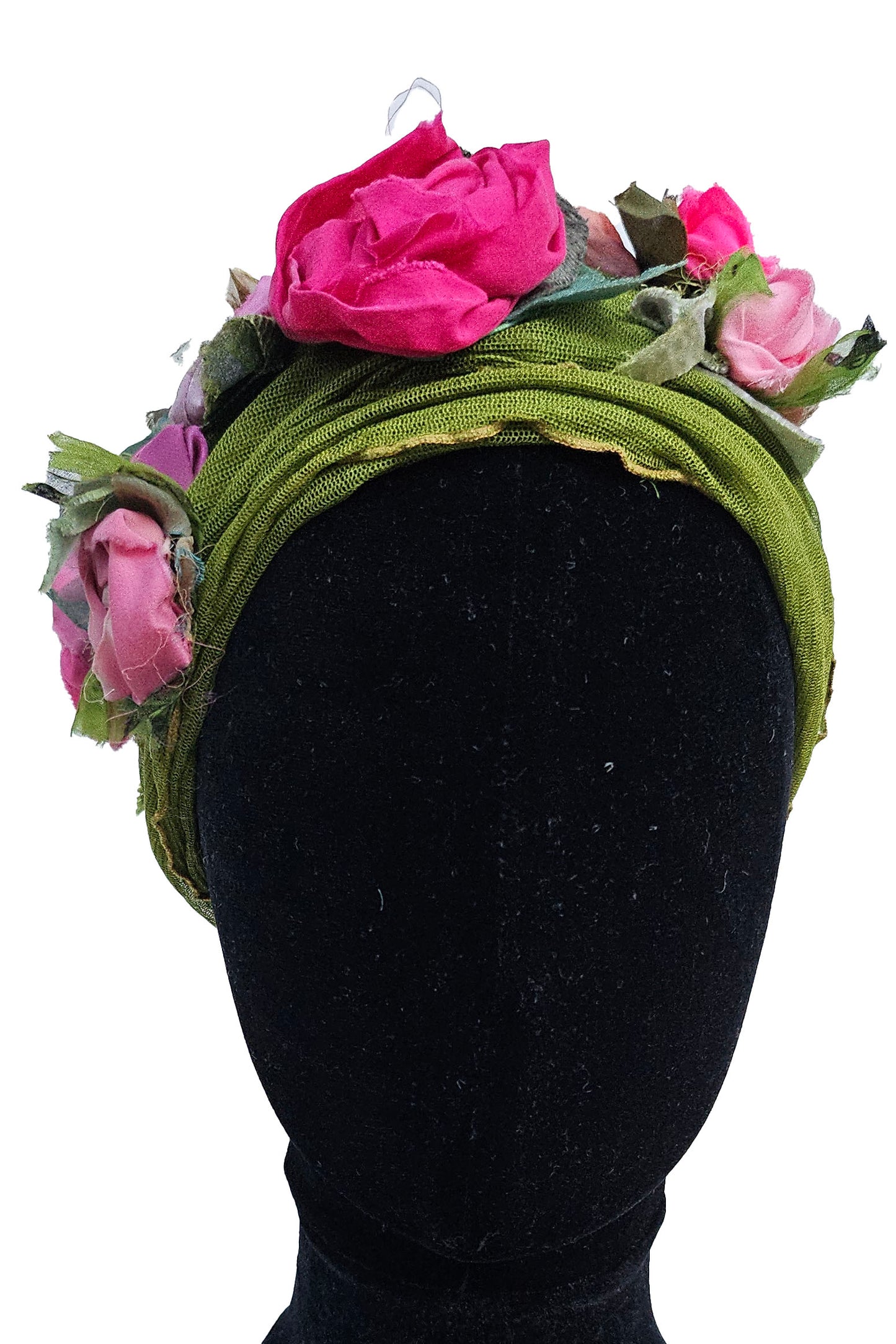 Flower Collar Headband - Green & Pink