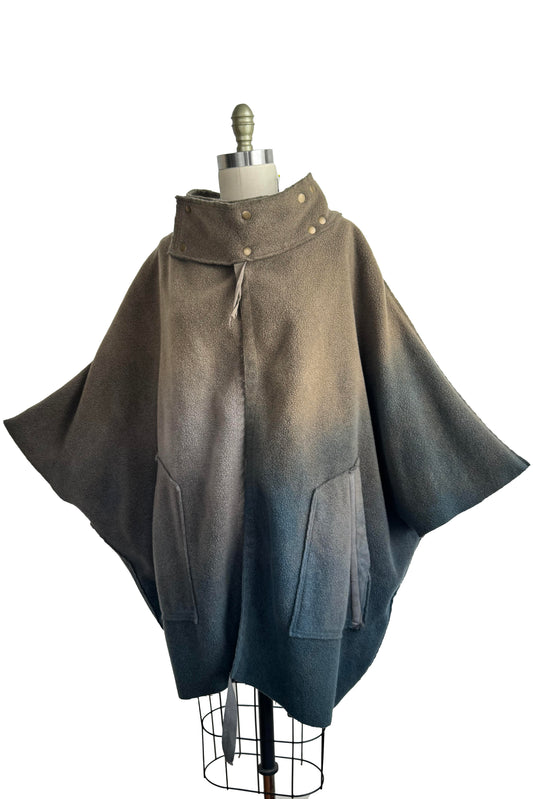KB x Alquimie Studio Wolf Cape Fleece | Ombre Dye | Taupe Stone Grey