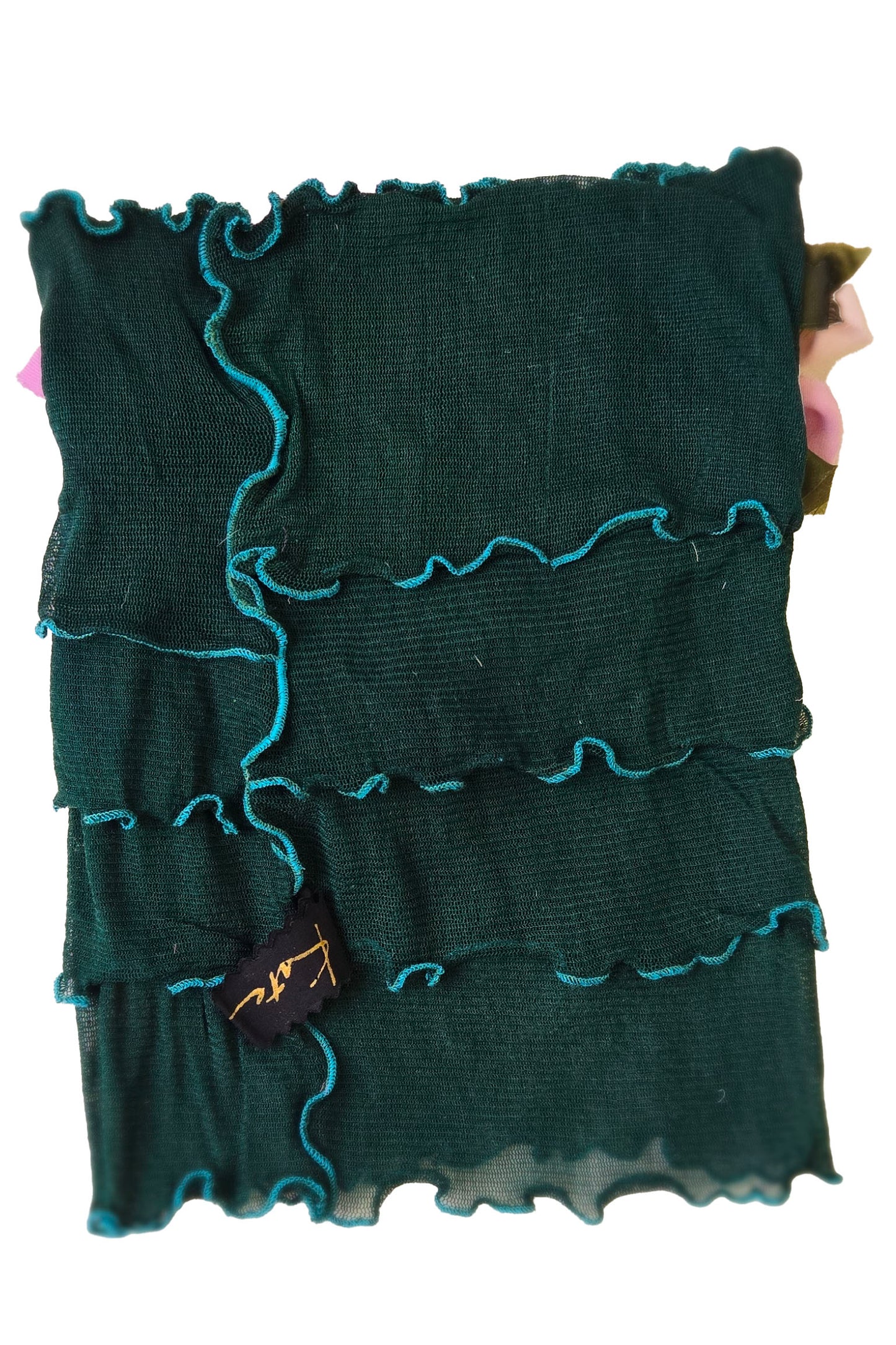 Flower Collar Headband | Reclaimed Silks | Dark Teal, Pink & Lavender