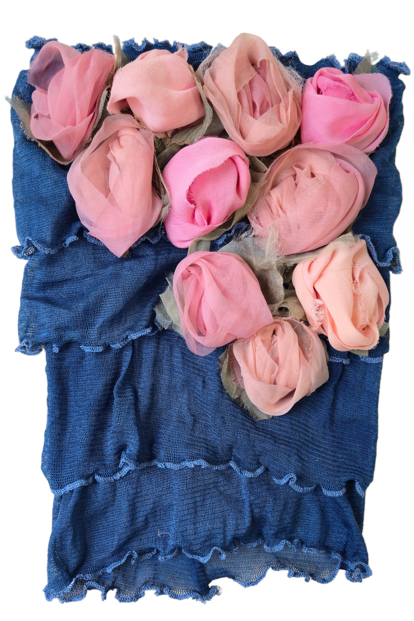 Flower Collar Headband | Reclaimed Silks | Blue & Pink, Peach, Blush