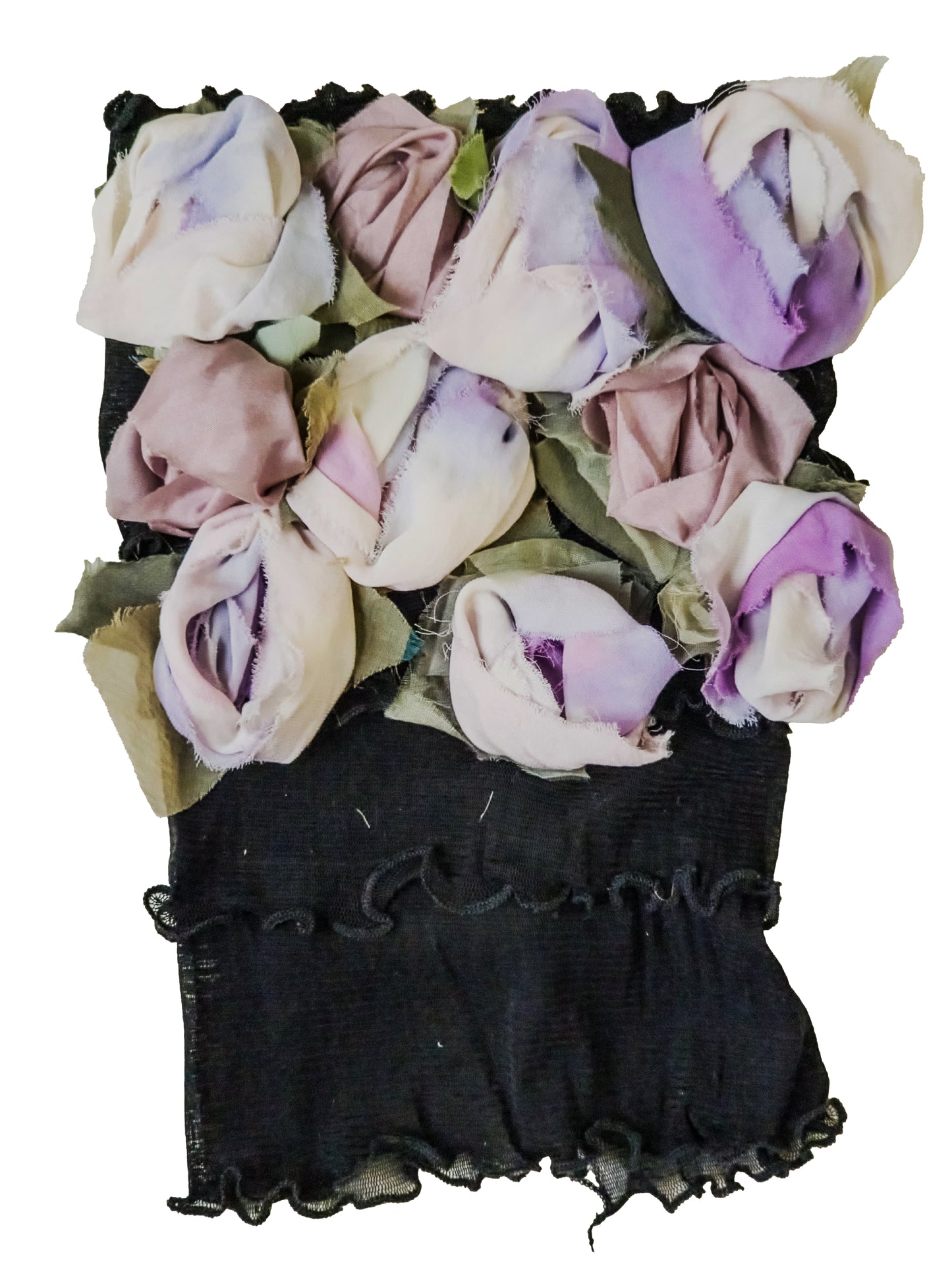 Flower Collar Headband | Reclaimed Silks | Black, White, Lavender & Blush