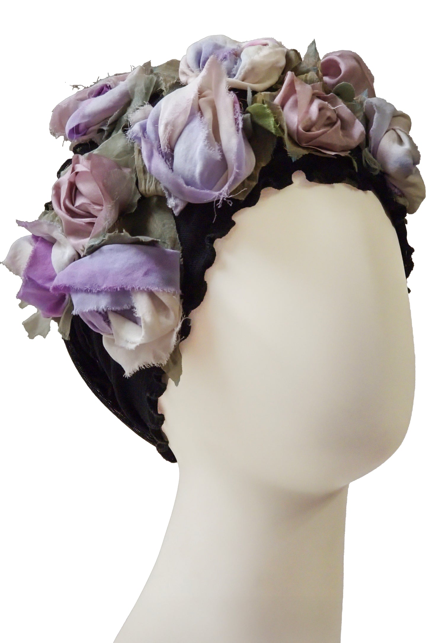 Flower Collar Headband | Reclaimed Silks | Black, White, Lavender & Blush