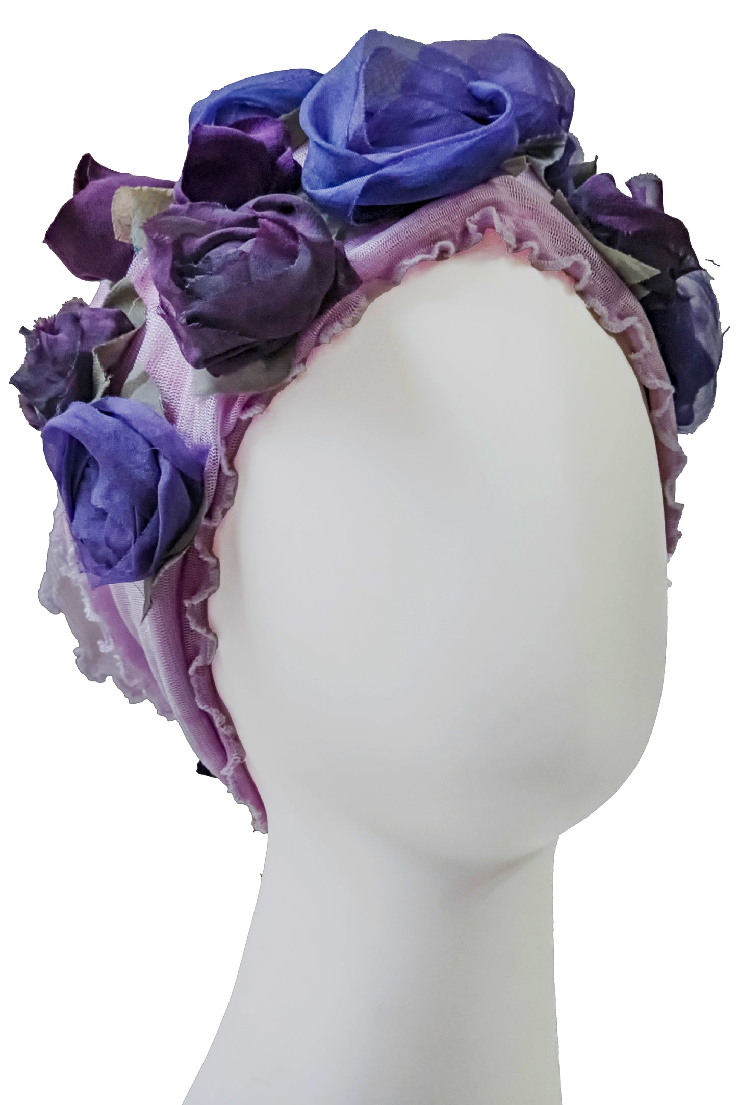 Flower Collar Headband | Reclaimed Silks | Lotus Pink, Purple & Eggplant