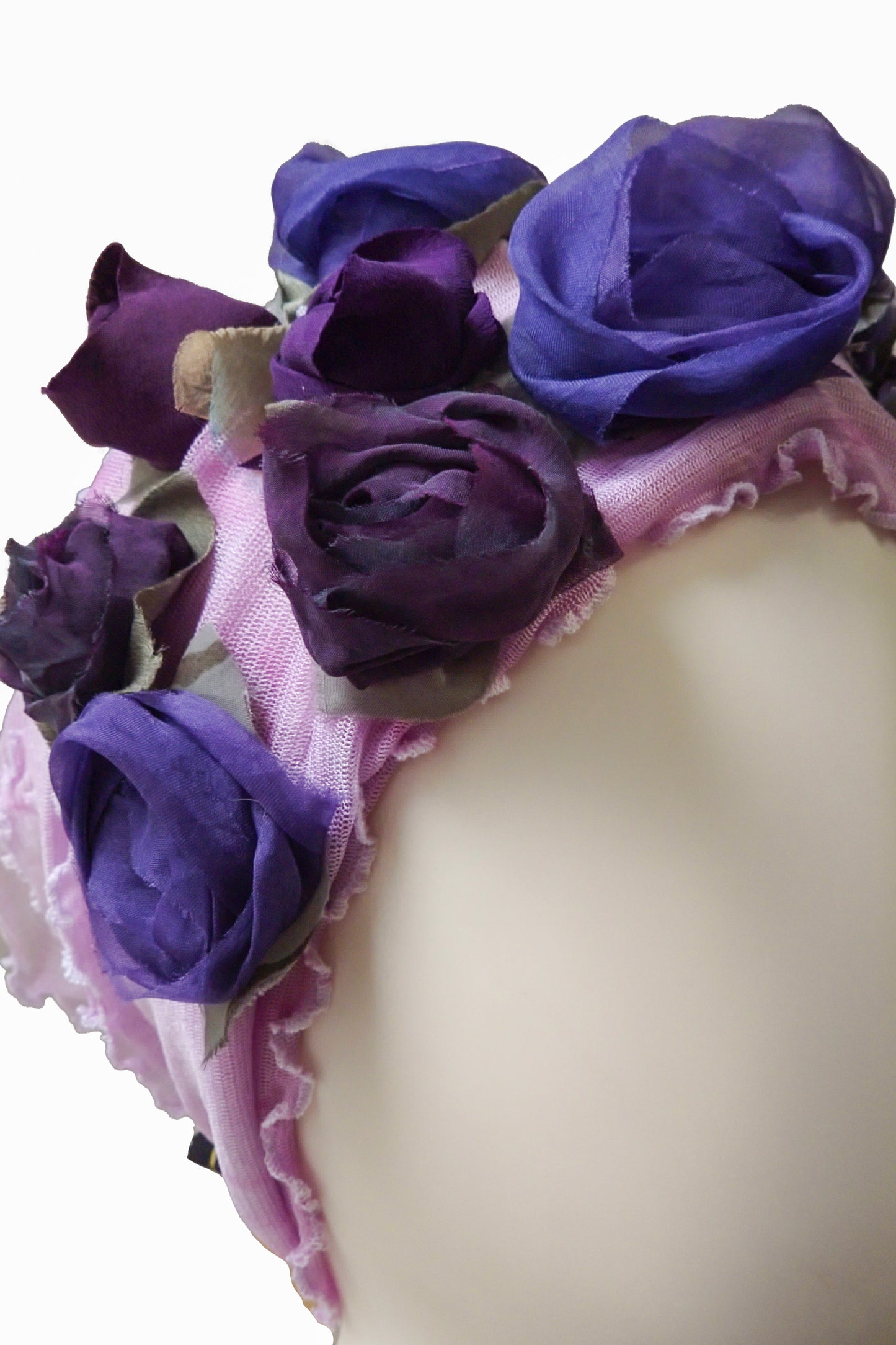 Flower Collar Headband | Reclaimed Silks | Lotus Pink, Purple & Eggplant