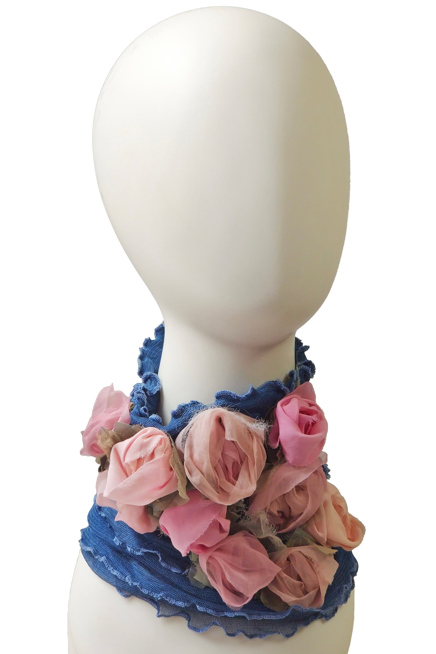 Flower Collar Headband | Reclaimed Silks | Blue & Pink, Peach, Blush