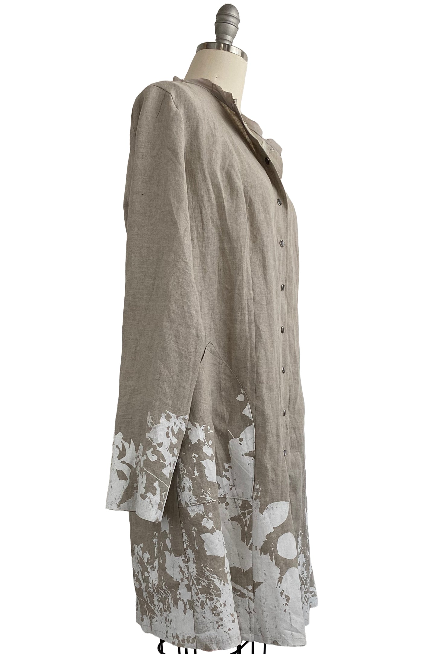 Hampton Coat in Linen w/ Bramble Print - Large