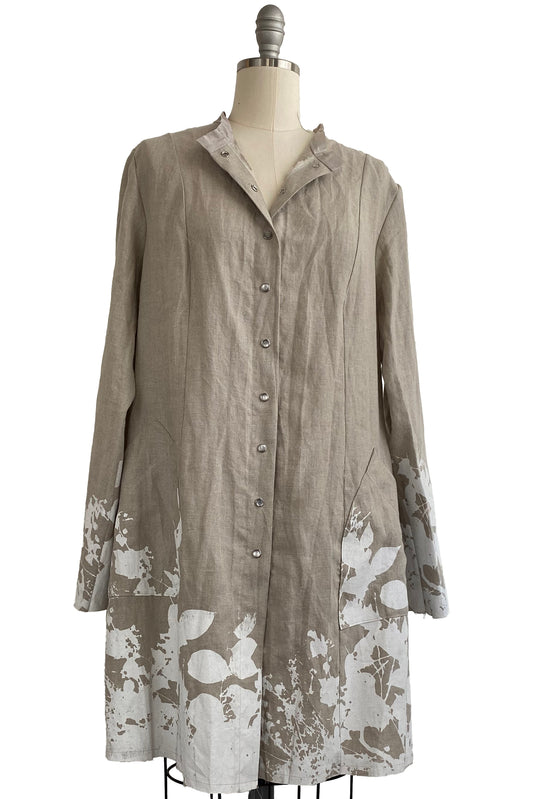 Hampton Coat in Linen w/ Bramble Print - Large