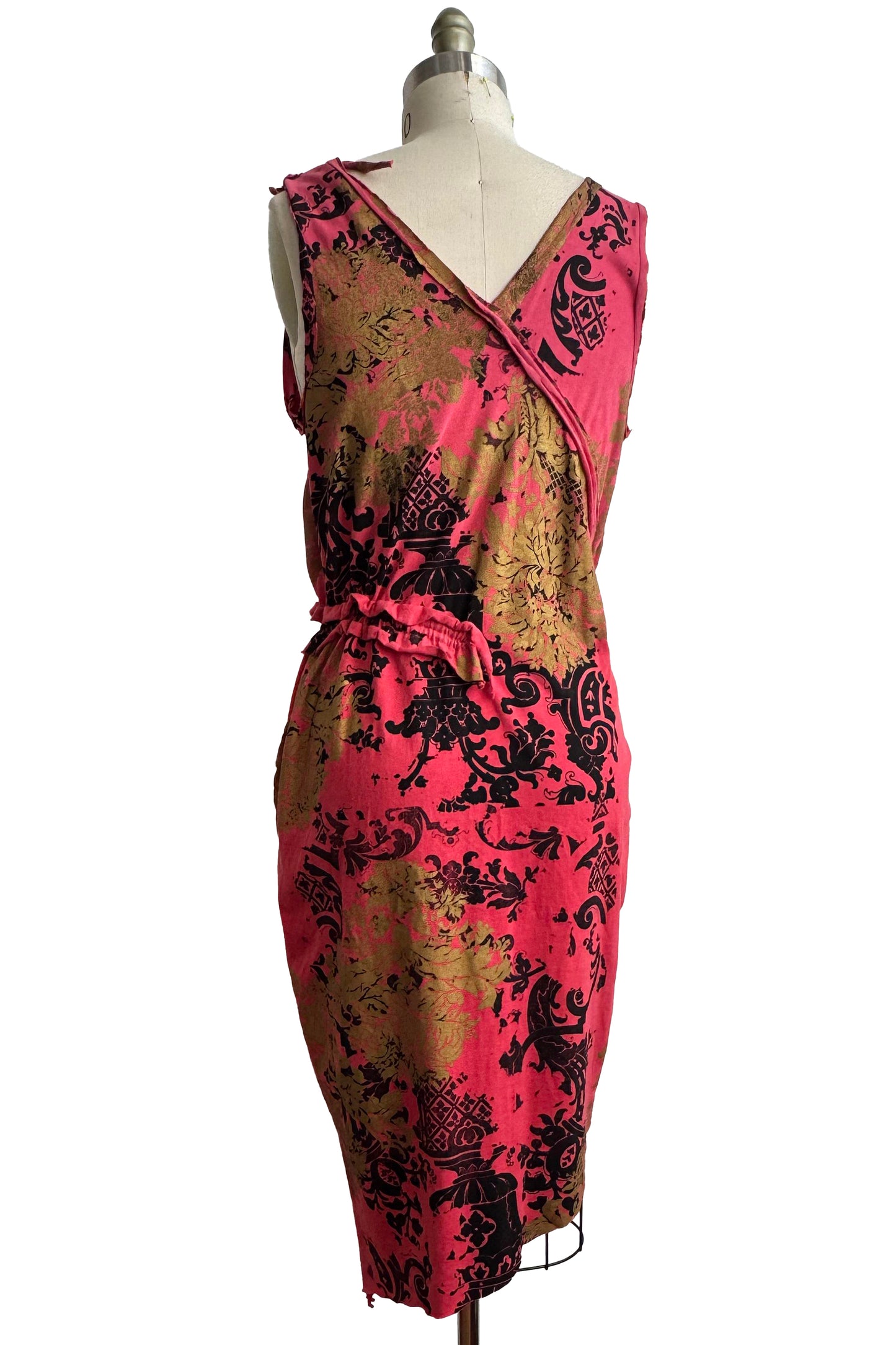 Godfrey Dress Mini | Organic Cotton Jersey | Wallpaper Print | Red | Small